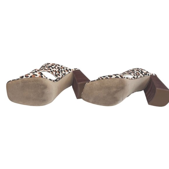 Nine West Gigi Leopard Print Mules Size 7 Shoes Comfort Casual Animal - Picture 4 of 4